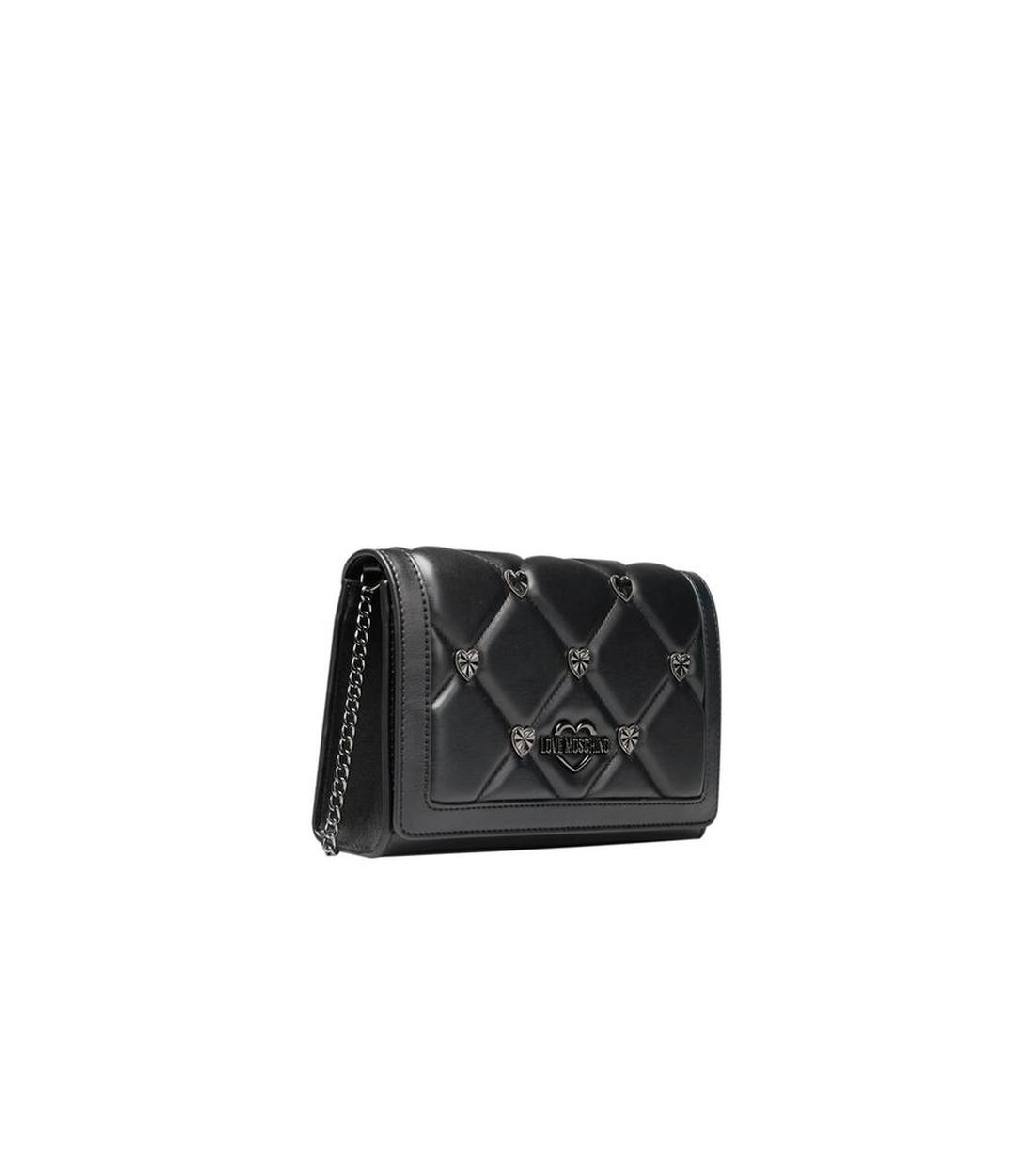 Love Moschino Zwarte Polyethyleen Schoudertas met Keten