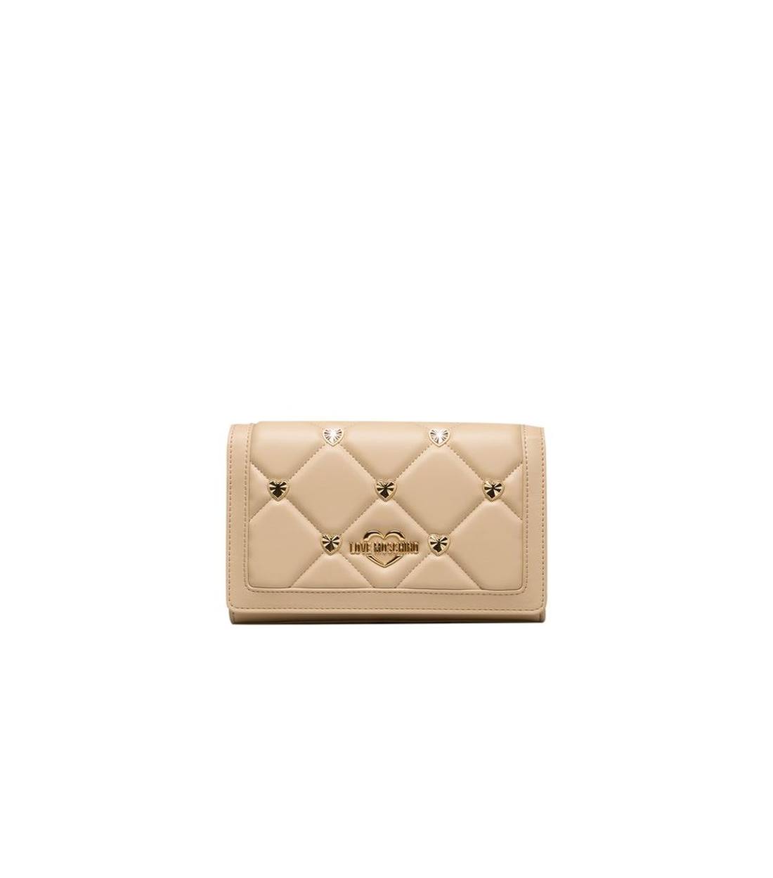 Love Moschino Beige Polyethyleen Schoudertas met Keten