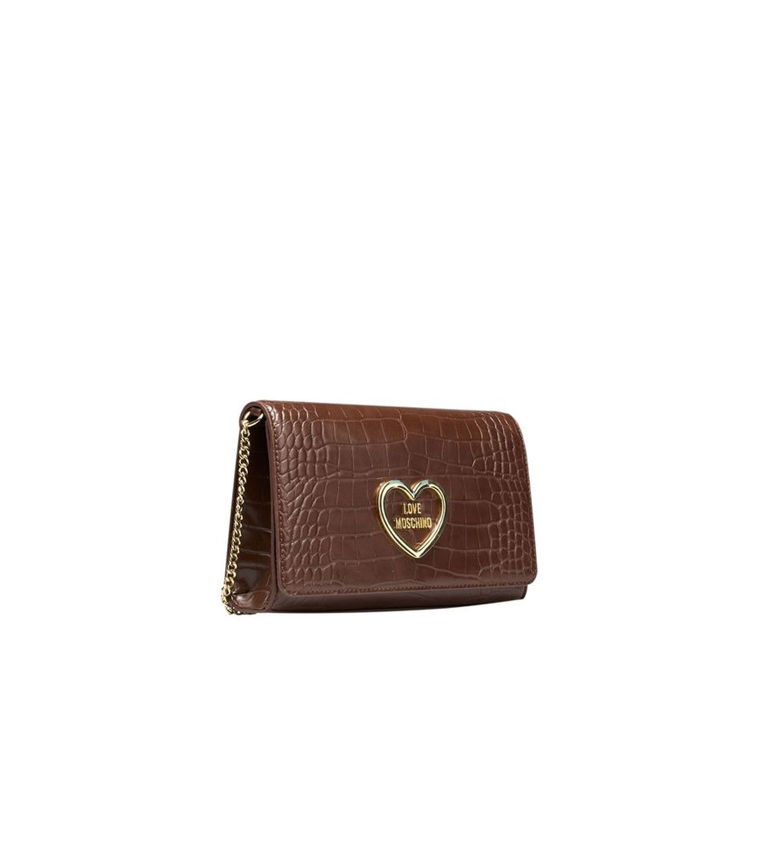 Love Moschino Bruine Polyethyleen Schoudertas met Keten