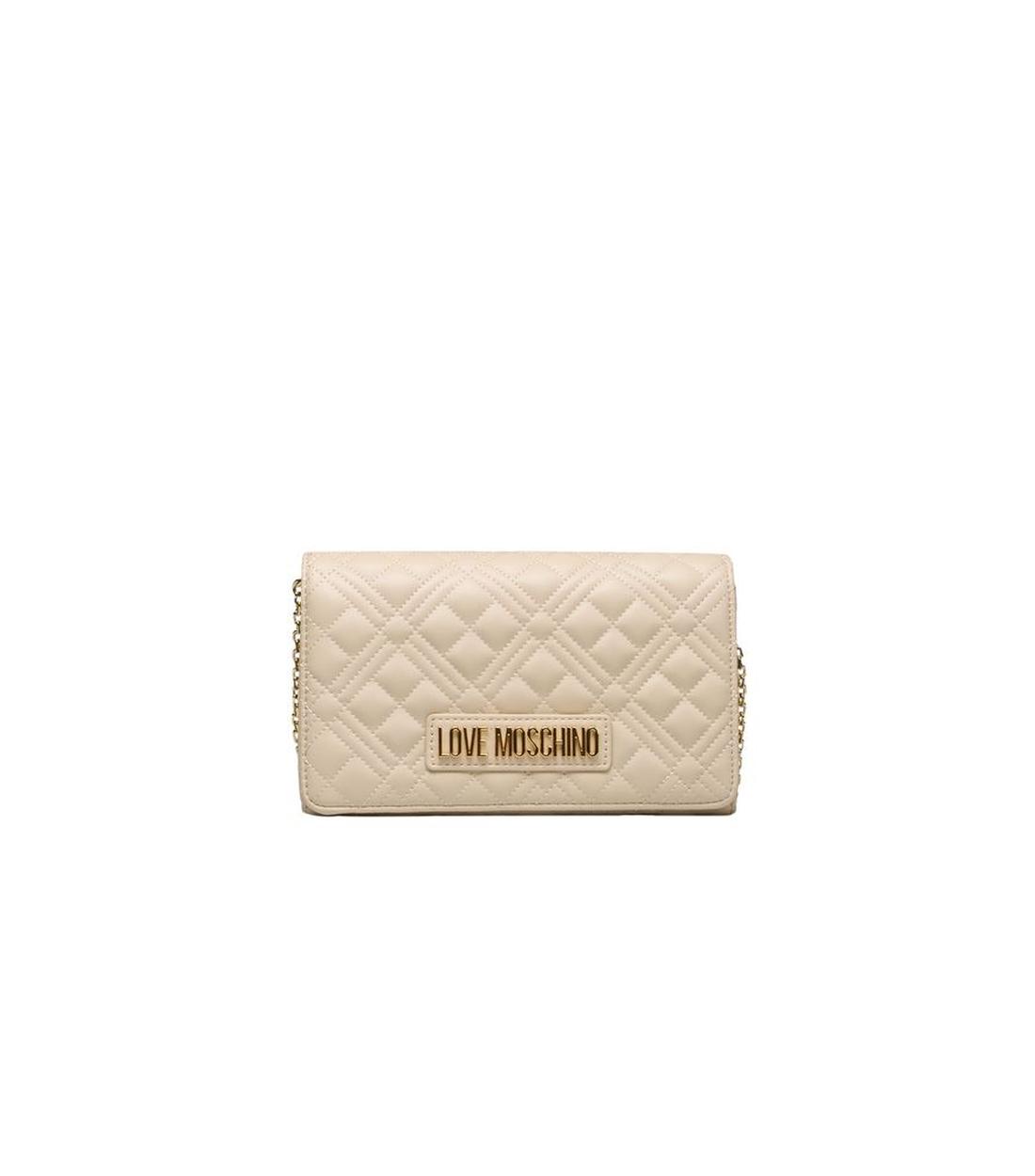 Love Moschino Beige Polyethyleen Schoudertas met Ketting