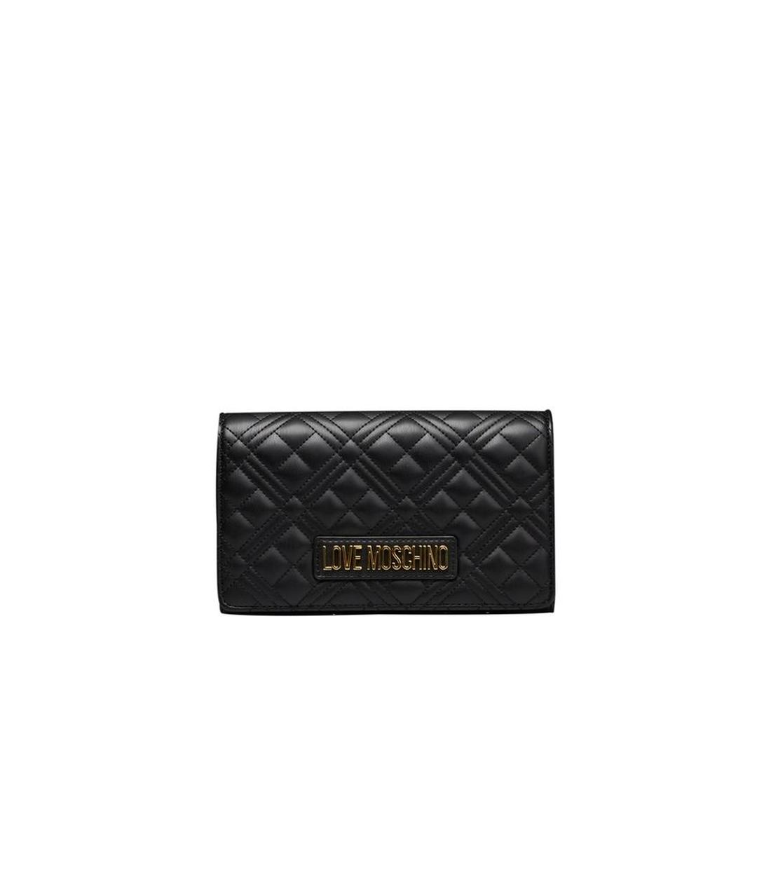 Love Moschino Zwarte Polyethyleen Schoudertas met Keten