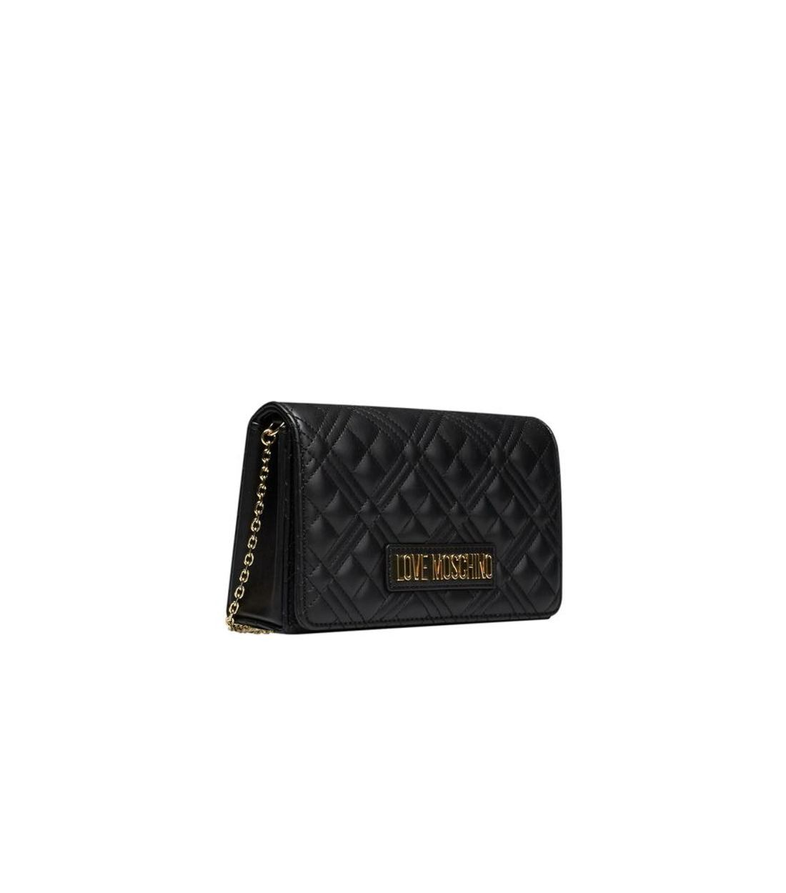 Love Moschino Zwarte Polyethyleen Schoudertas met Keten