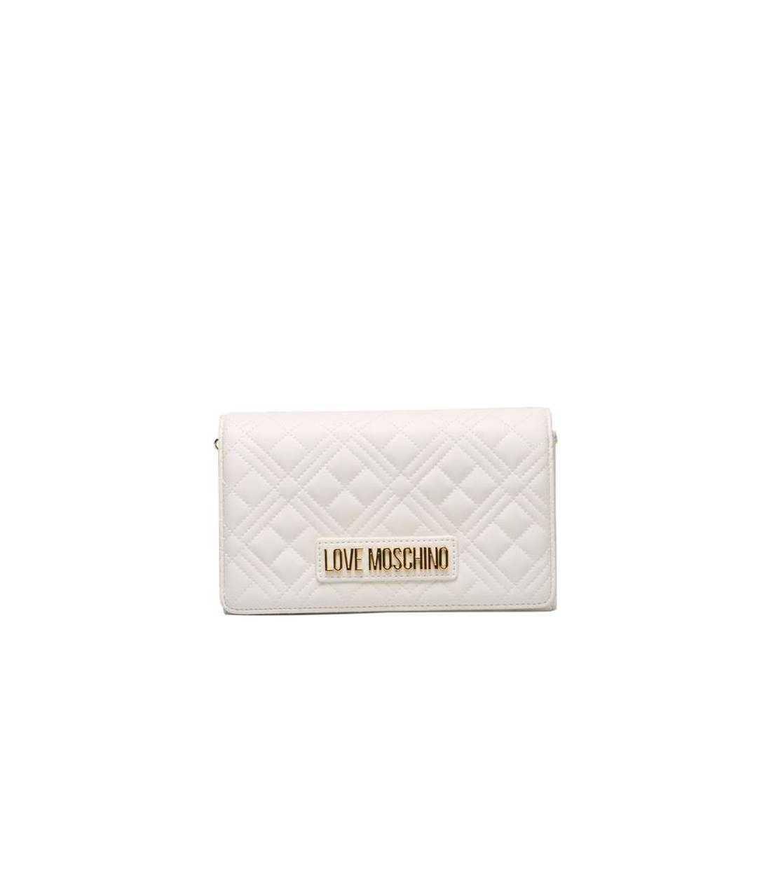 Love Moschino Witte Polyethyleen Schoudertas met Ketting