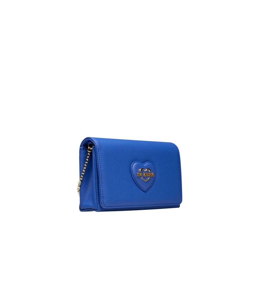 Love Moschino Blauwe Polyethyleen Schoudertas met Keten