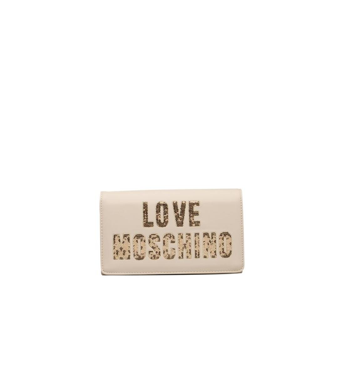 Love Moschino Beige Polyethyleen Schoudertas met Ketting