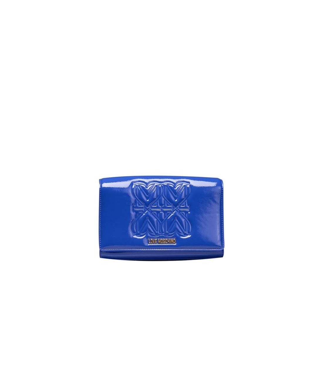 Love Moschino Blauwe Polyethyleen Schoudertas met Ketten