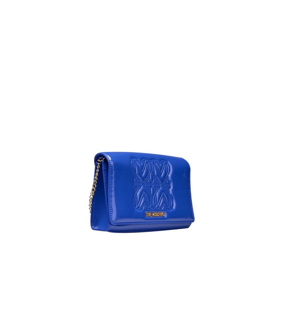 Love Moschino Blauwe Polyethyleen Schoudertas met Ketten