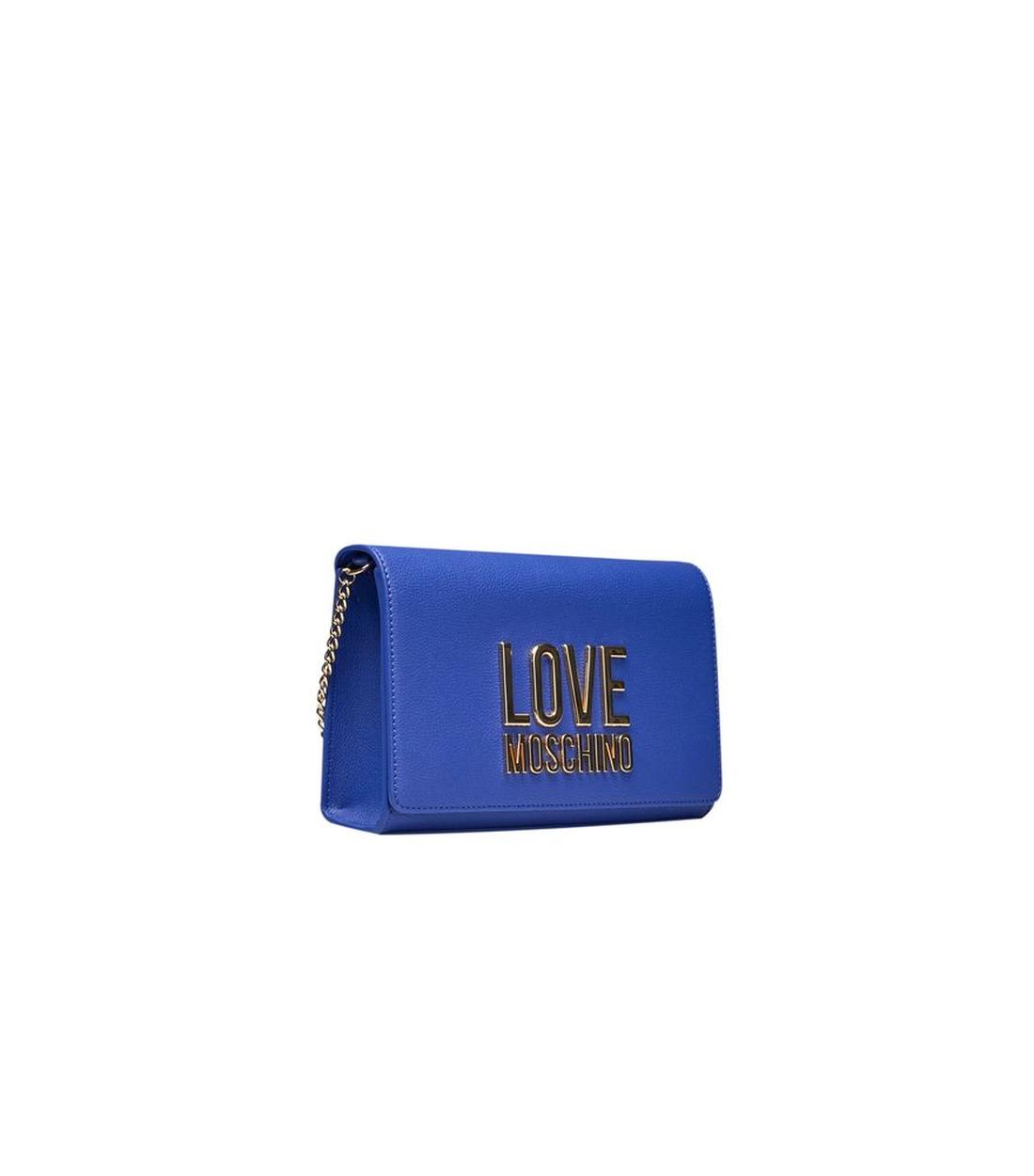 Love Moschino Blauwe Polyethyleen Schoudertas met Ketting