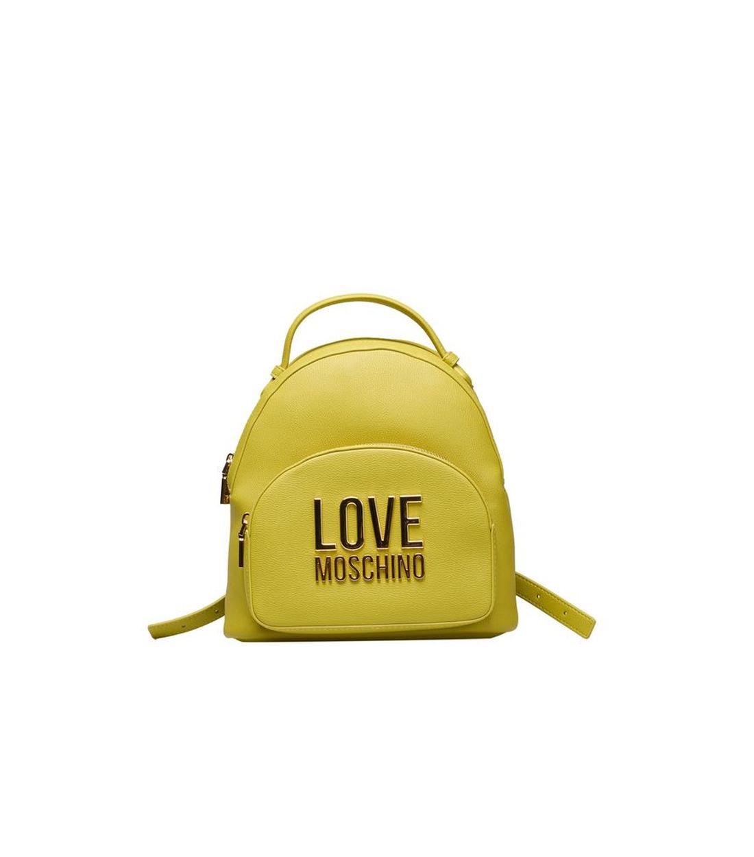 Love Moschino Gele Polyethyleen Rugzak met Handvat