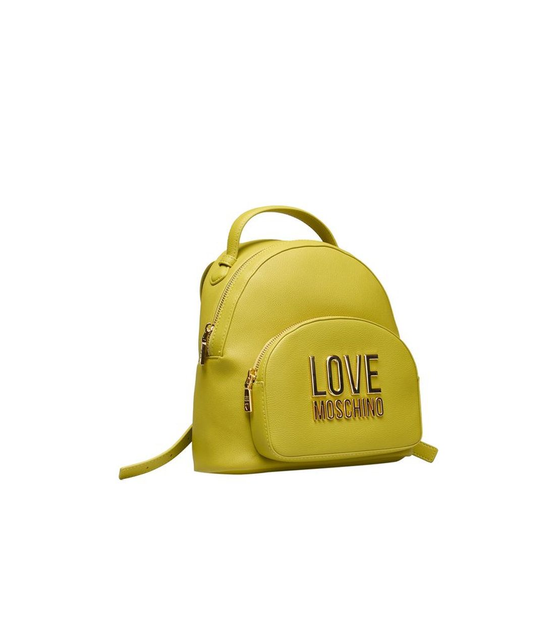 Love Moschino Gele Polyethyleen Rugzak met Handvat