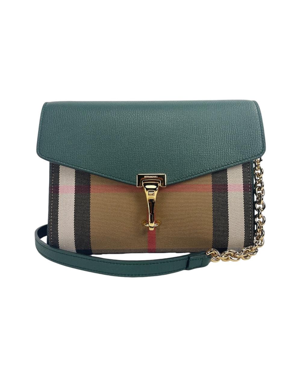 Burberry Macken Groen Leren Crossbody Tas