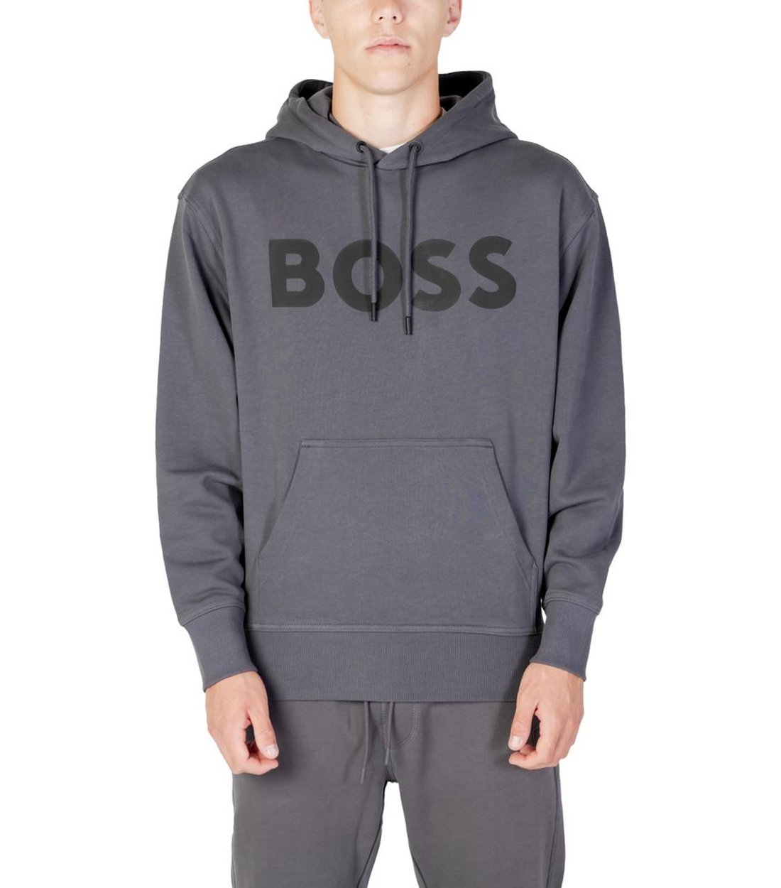 Hugo Boss Grijs Katoenen Bold Hoodie