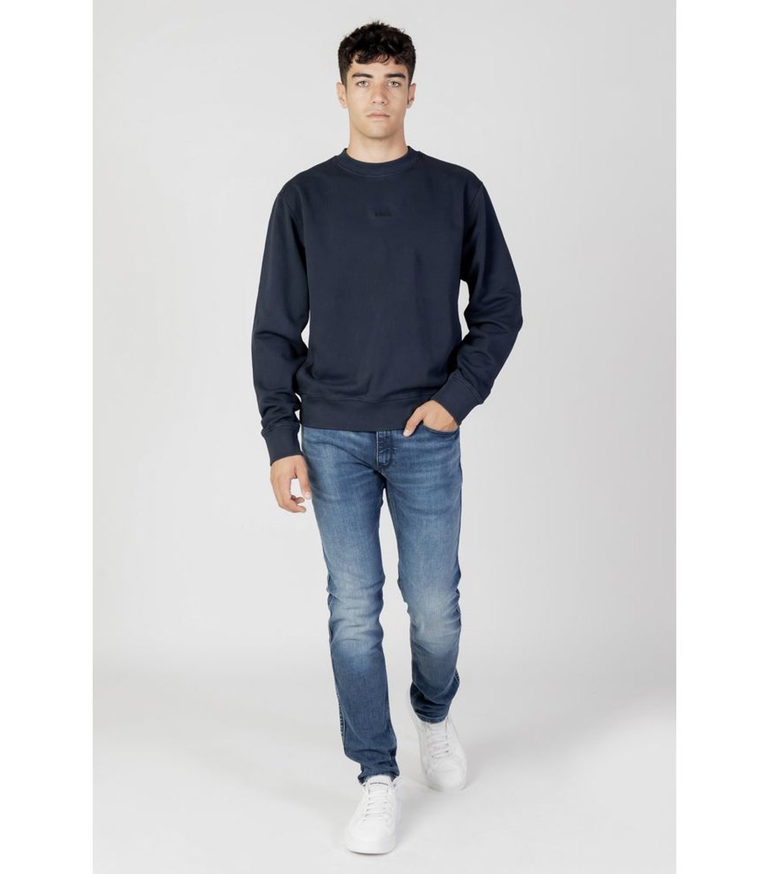 Hugo Boss Basic Blauw Crewneck Trui