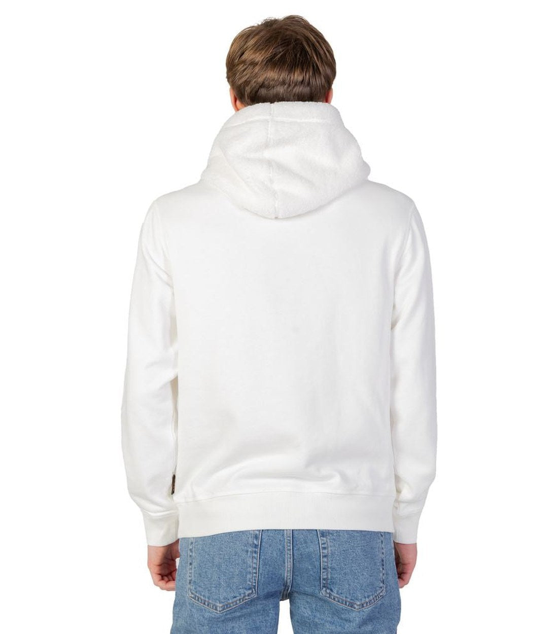 Hugo Boss Wit Katoenen Cream Hoodie Trui