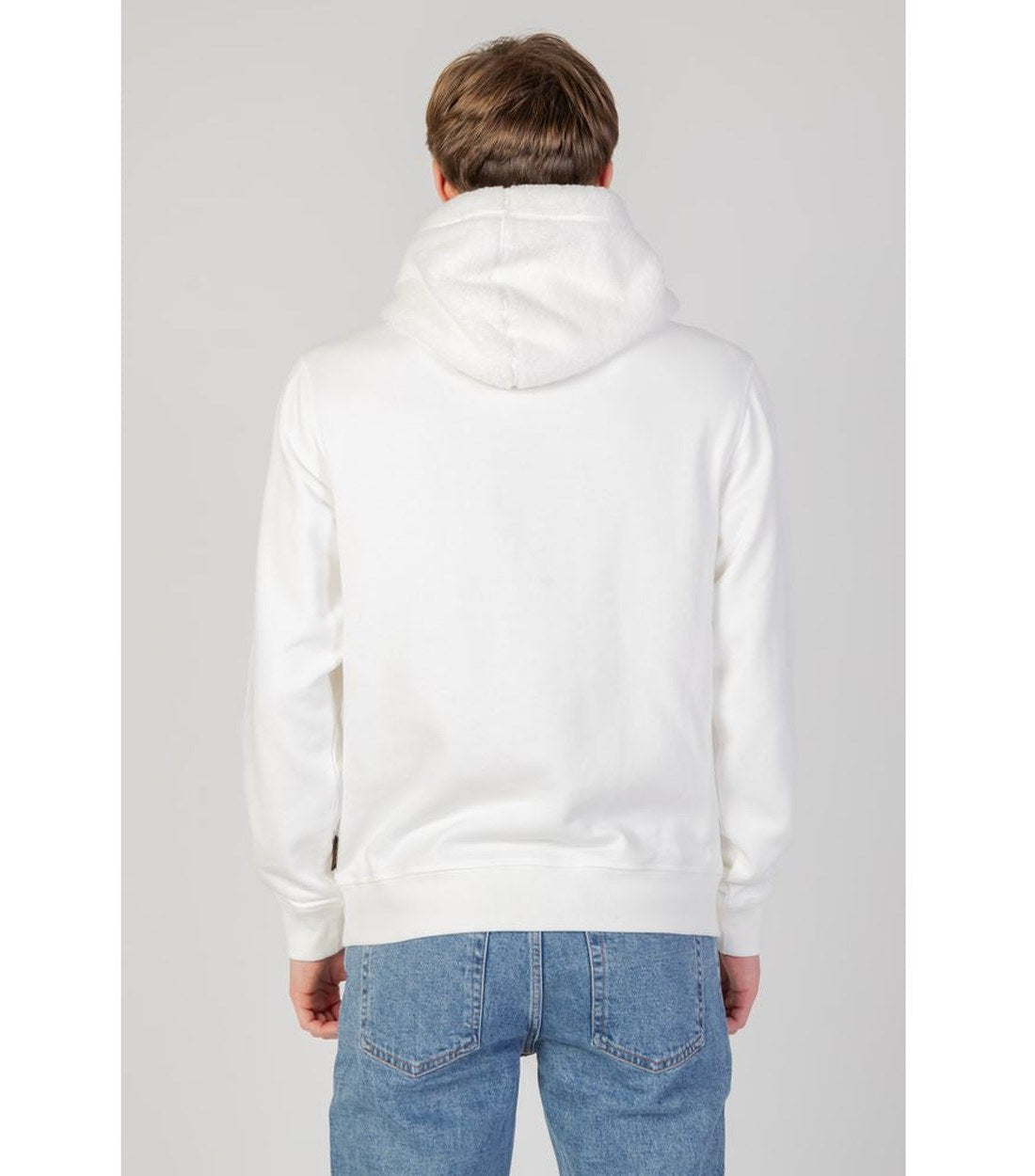 Hugo Boss Wit Katoenen Cream Hoodie Trui