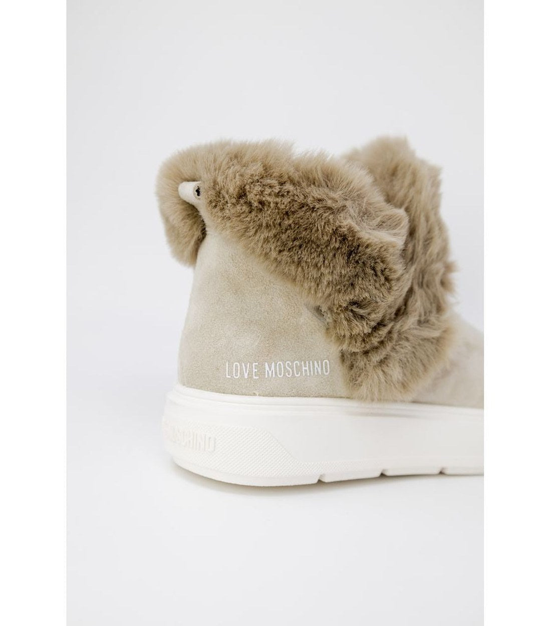 Love Moschino Beige Leren Sneakers