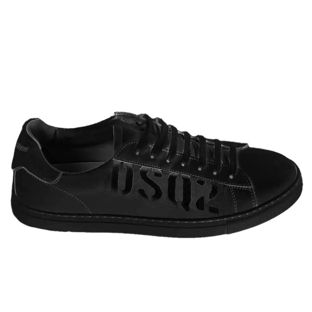 Dsquared² Zwarte Kalfsleer Sneakers