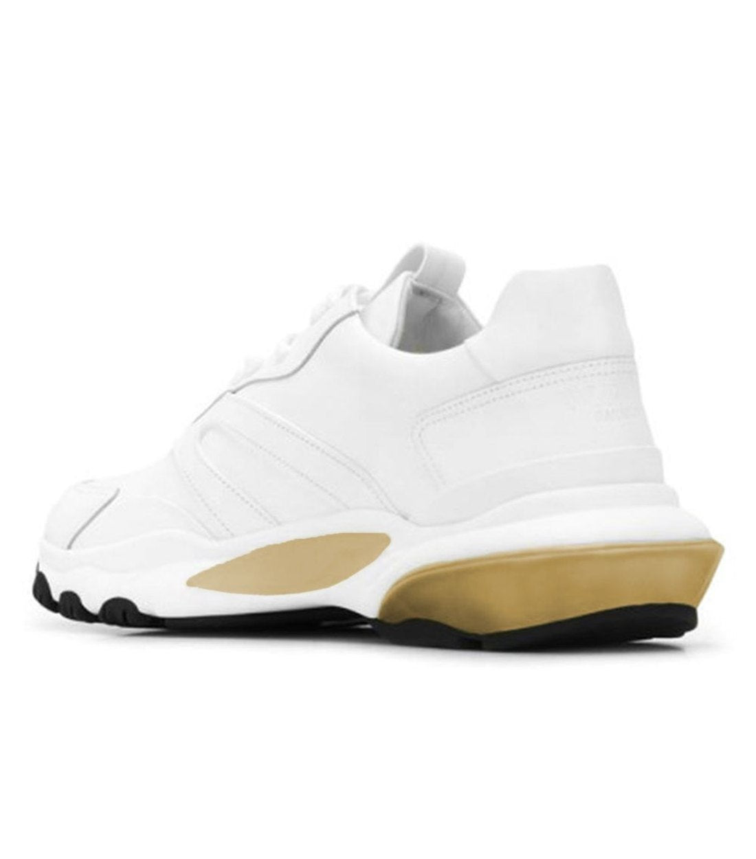 Valentino Garavani Witte Kalfsleren Sneakers met Logo en Geel Rubber Detail