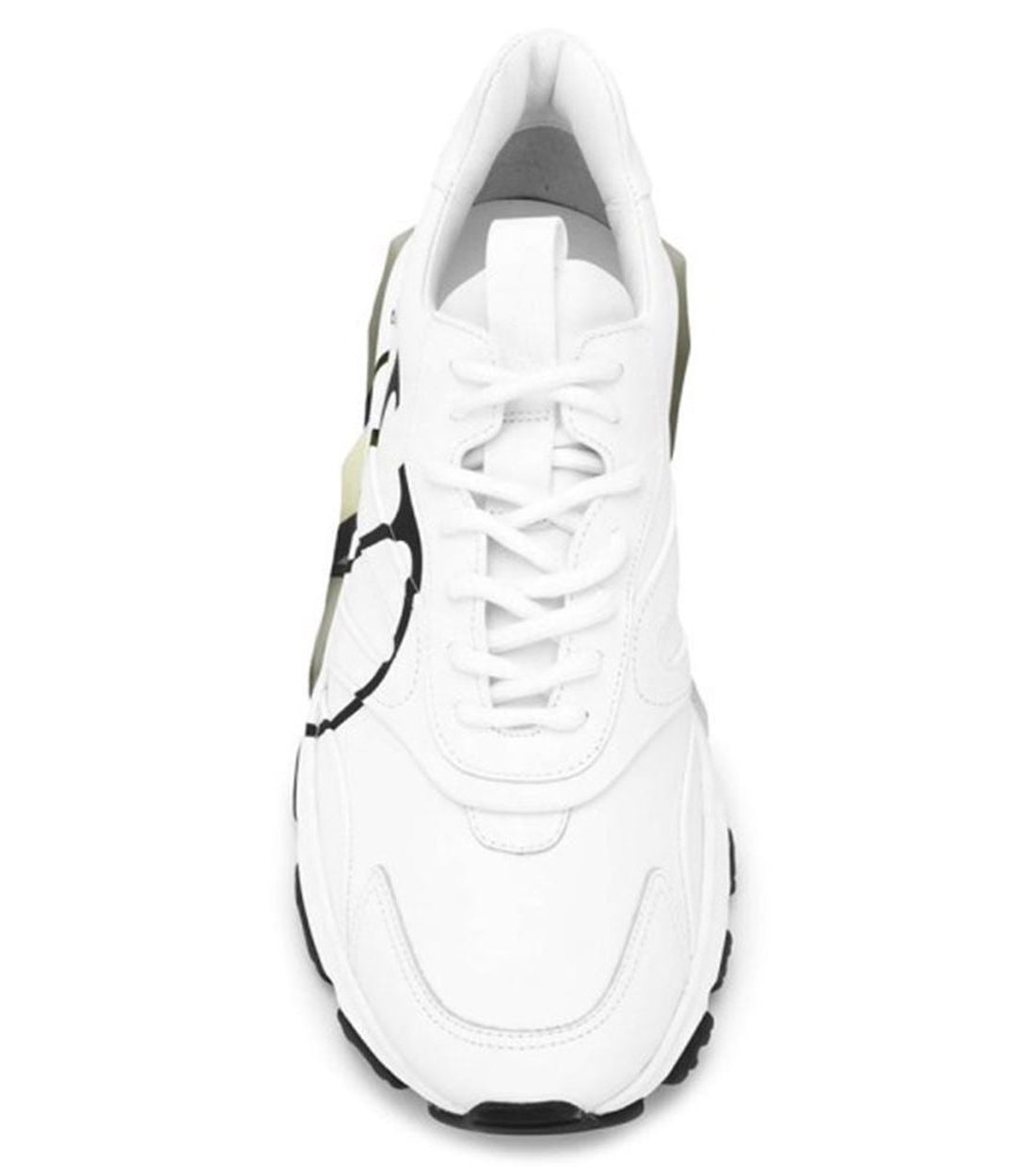 Valentino Garavani Witte Kalfsleren Sneakers met Logo en Geel Rubber Detail