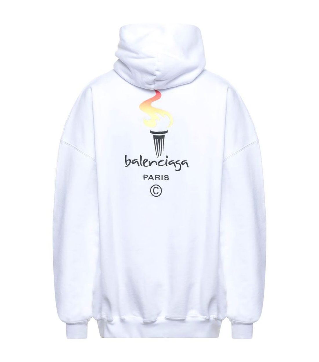 Balenciaga Witte Katoenen Hoodie met Borduursel