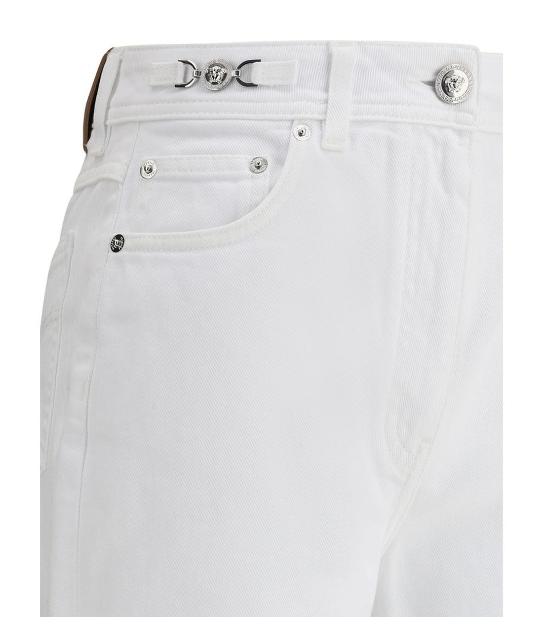 Versace Witte Katoenen Jeans met Medusa Logo