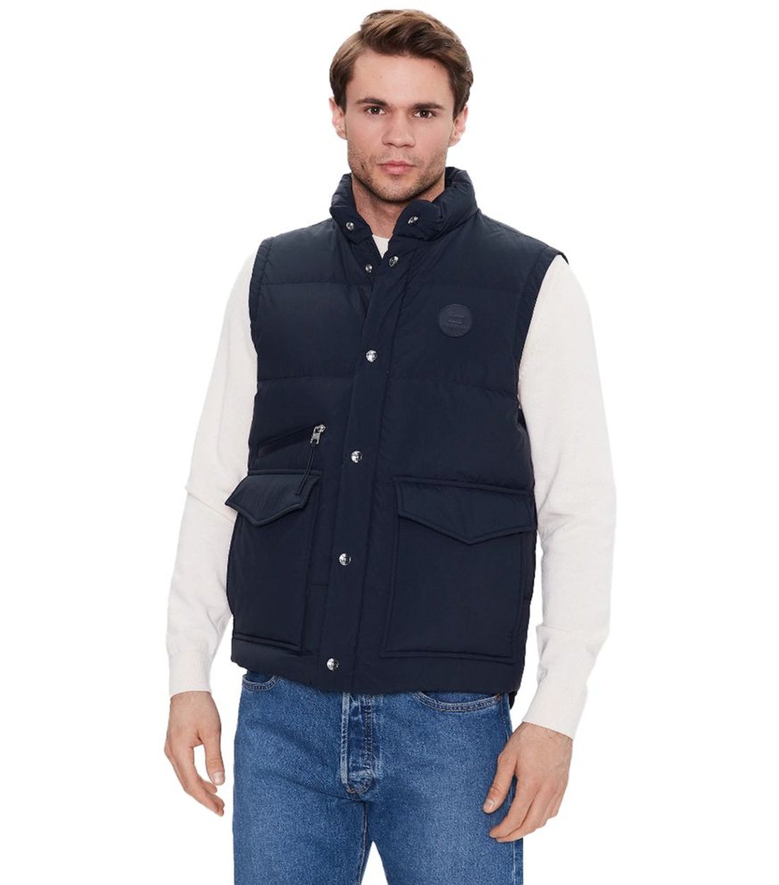 Woolrich Blauwe Polyester Bodywarmer met Donsvoering