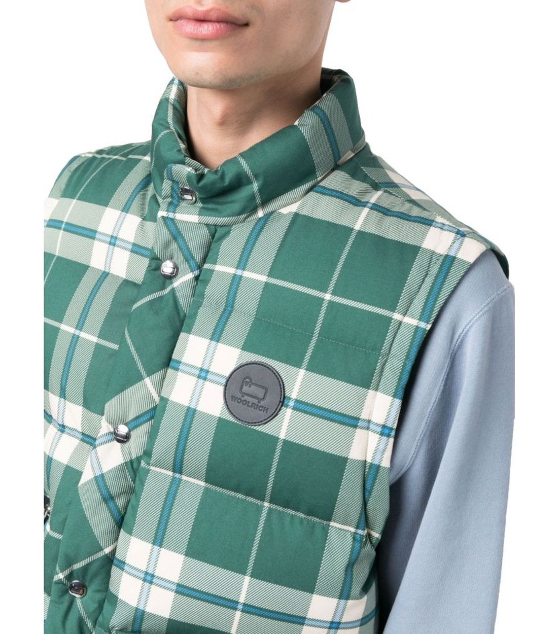 Woolrich Groen Polyester Bodywarmer met Ruitpatroon