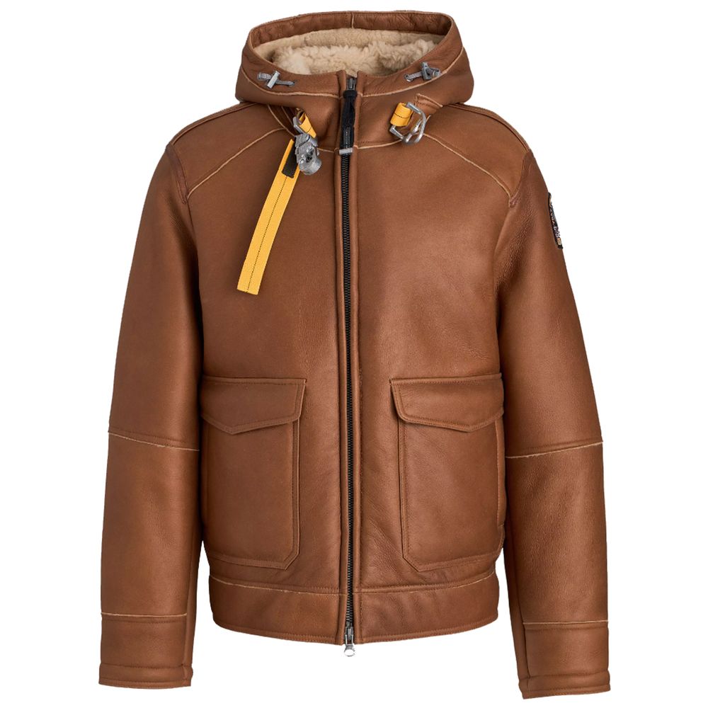 Parajumpers Bruine Leren Di Pecora Jas