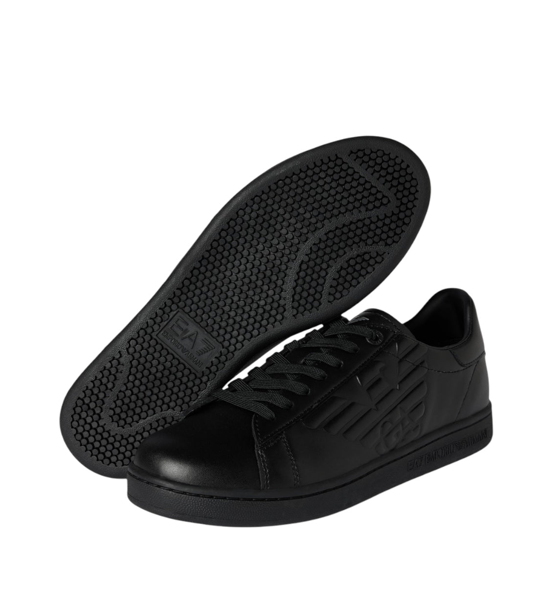 Ea7 Zwart Sneakers Met Labeldetails