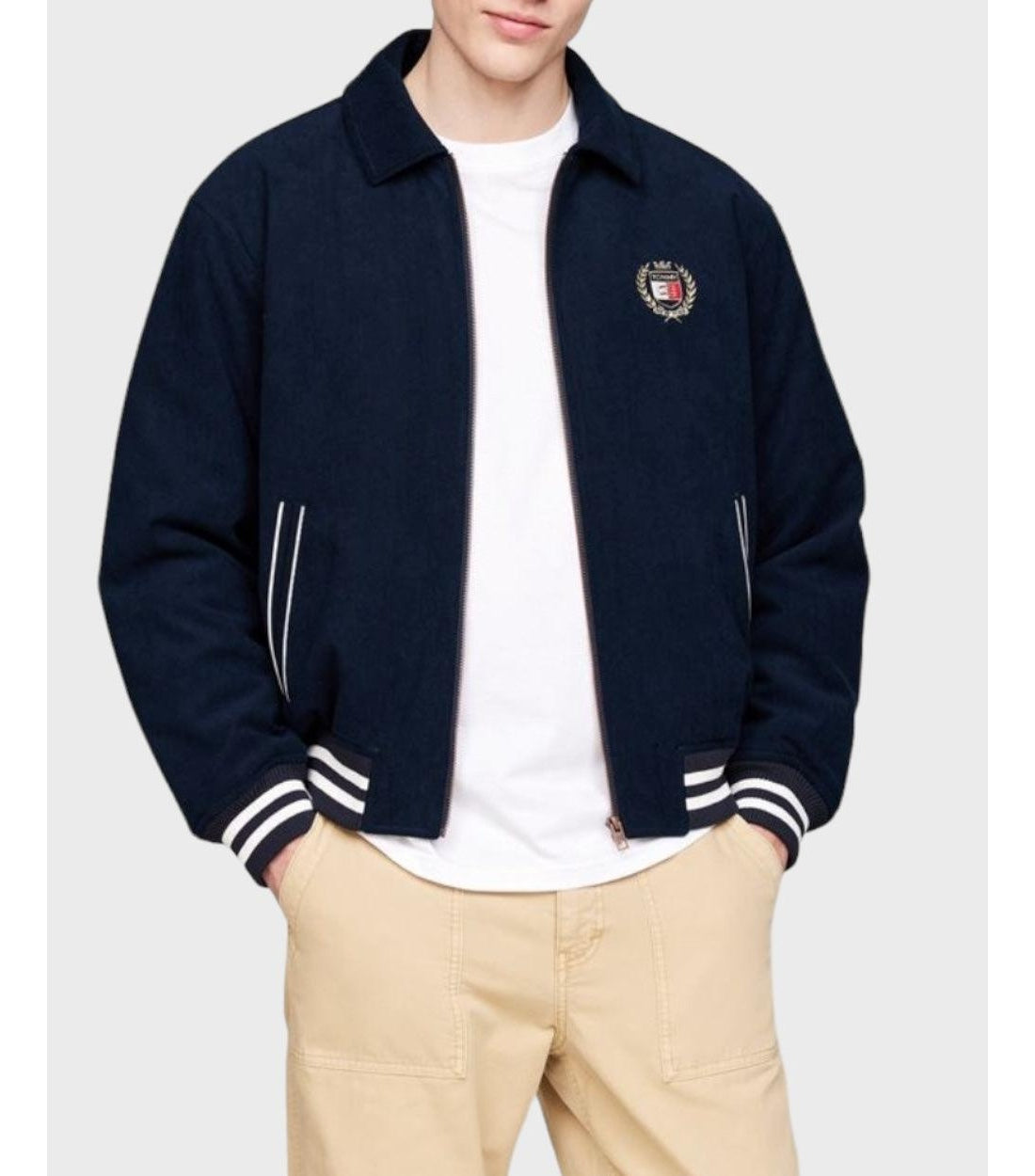 Tommy Hilfiger Blauw Relaxed Letterman Tussenjas Heren