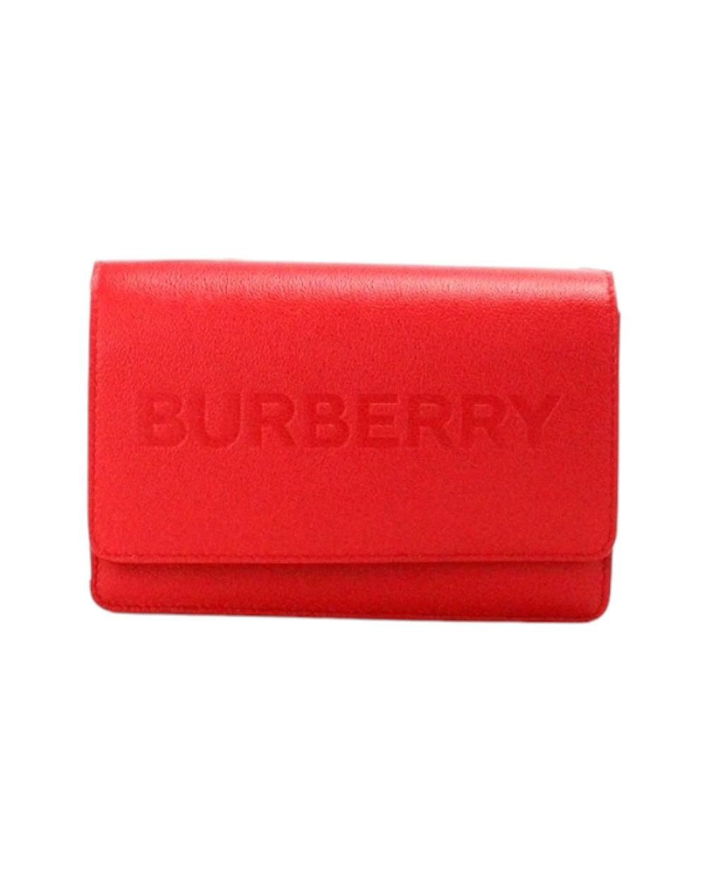 Burberry Hampshire Rood Leren Crossbody Tas