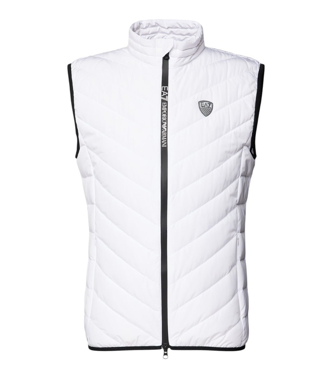 Ea7 Wit Bodywarmer Met Opstaande Kraag