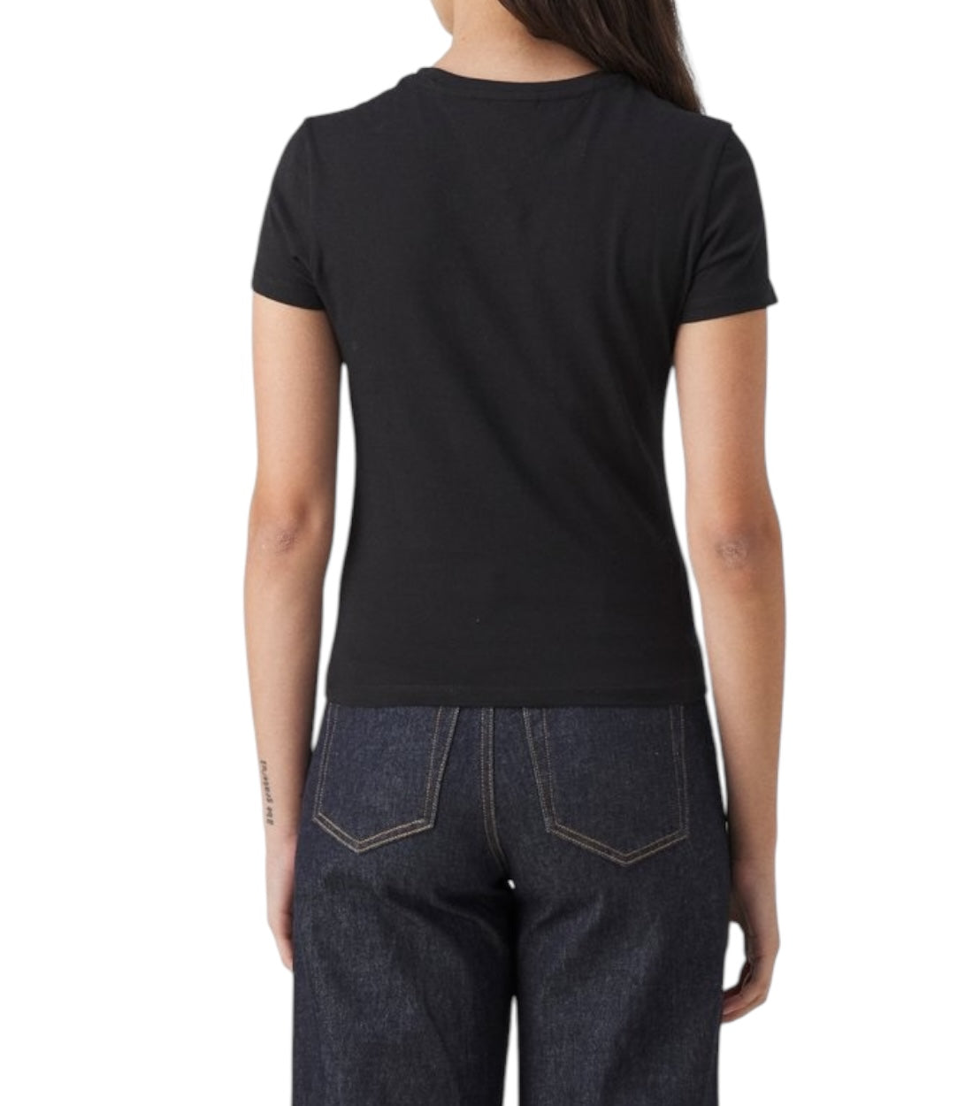 Tommy Hilfiger Jeans Zwart Tonal Linear T-shirt Dames