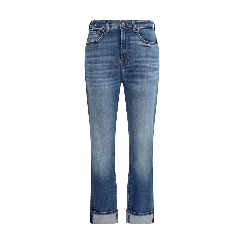 7FOR Skinny Groovy Jeans met Cuffed Onderkant