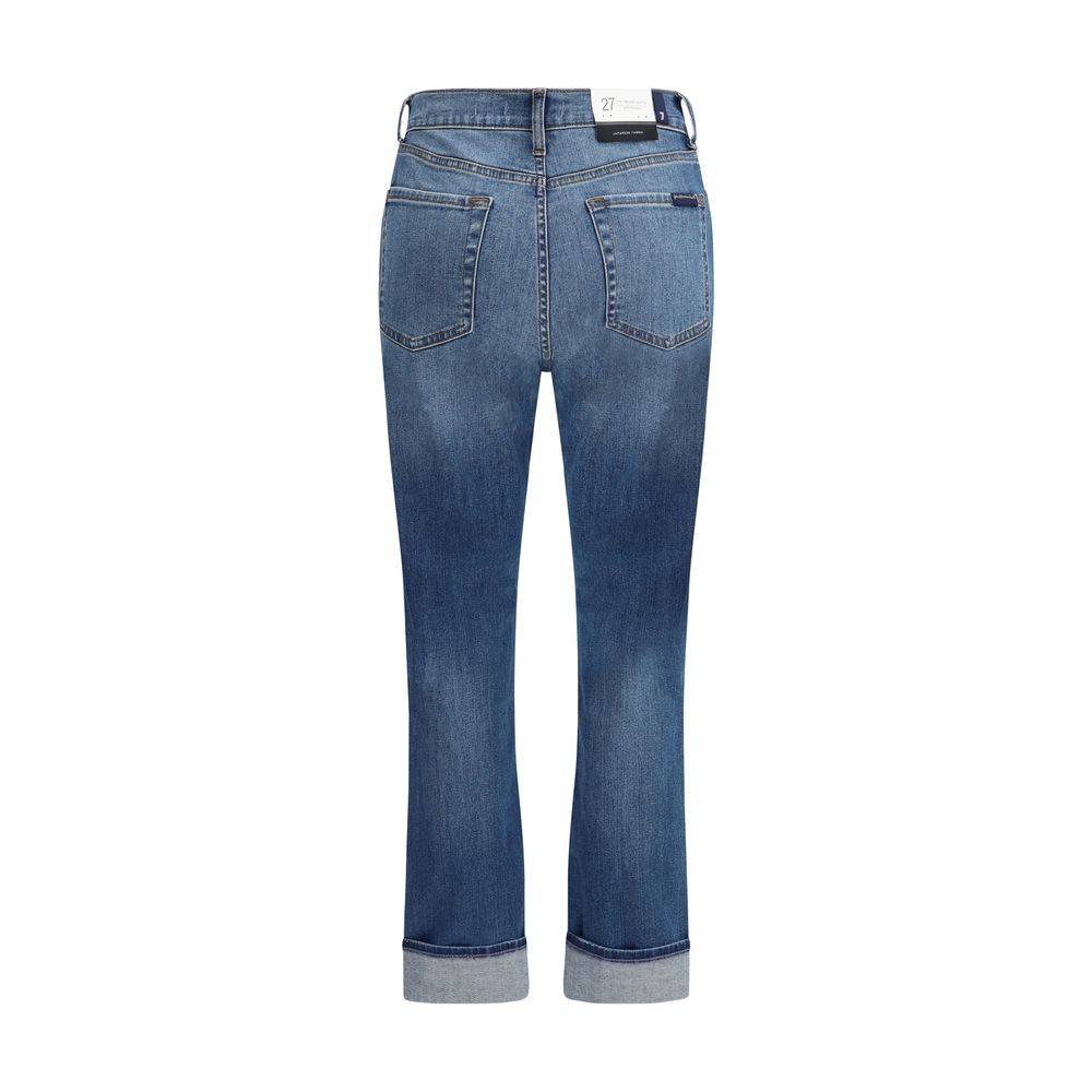 7FOR Skinny Groovy Jeans met Cuffed Onderkant