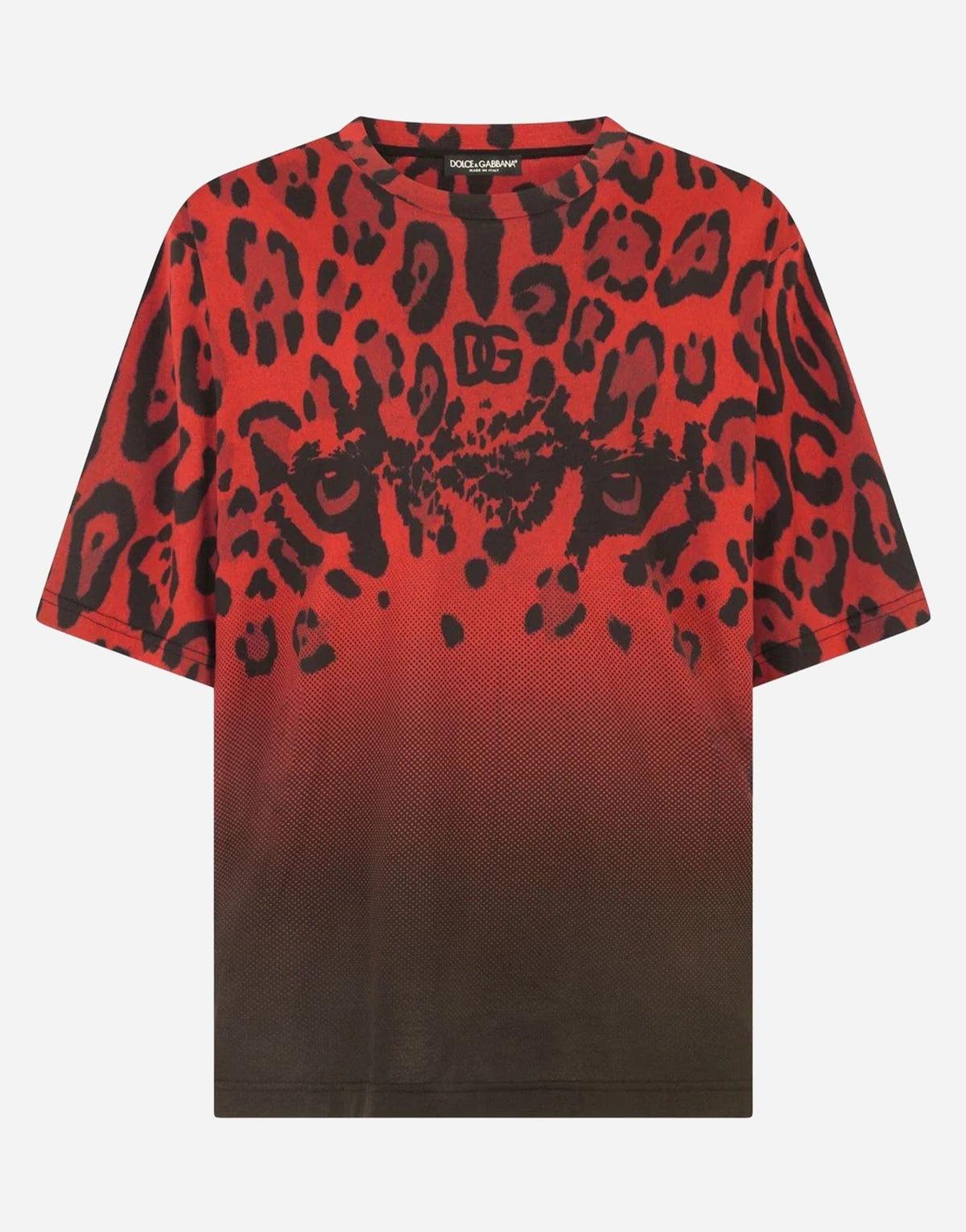 Dolce & Gabbana Rood Leopaard T-shirt