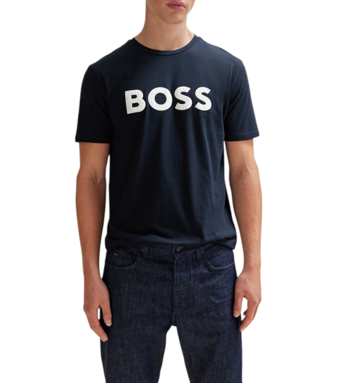 Hugo Boss Blauw Katoenen Bold T-Shirt