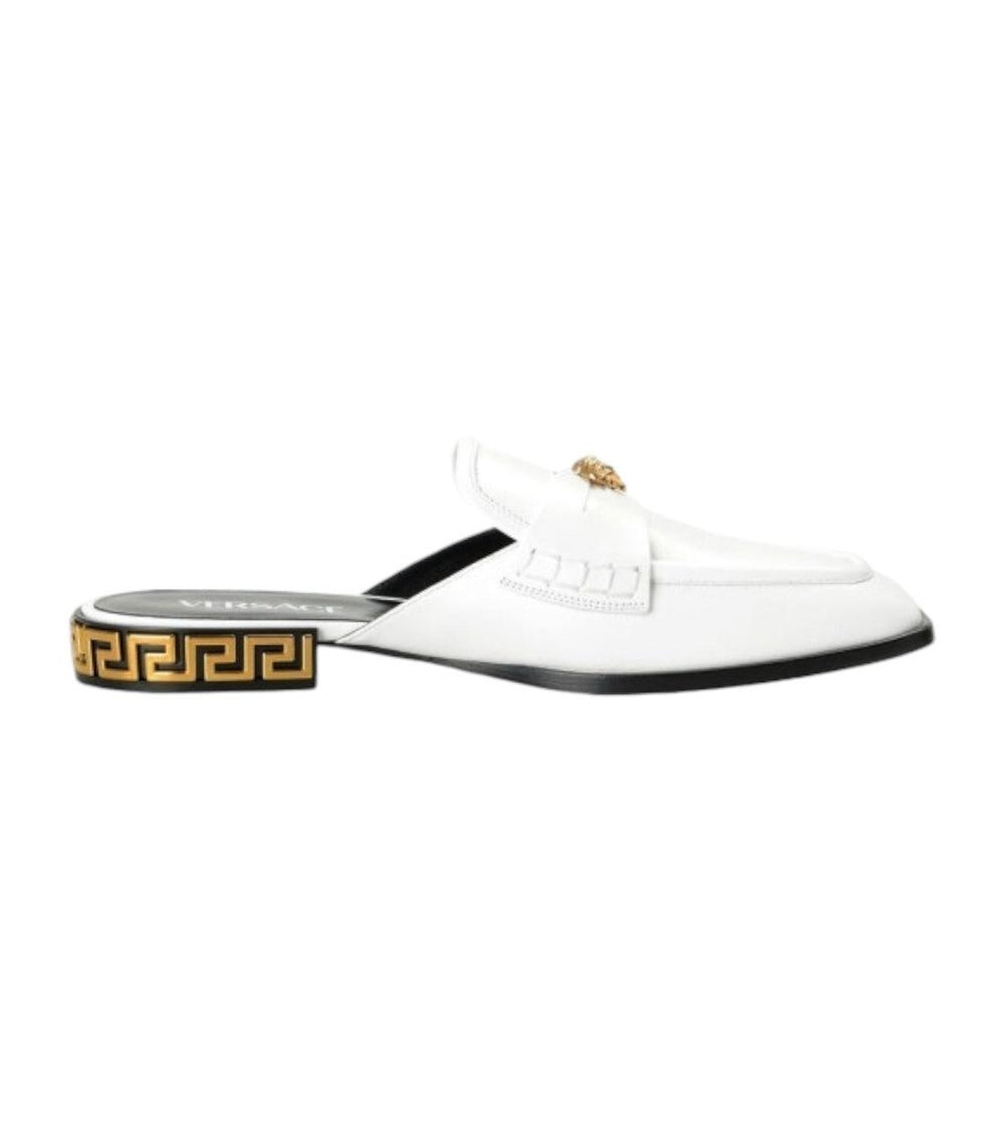 Versace Wit Kalfsleren Slides