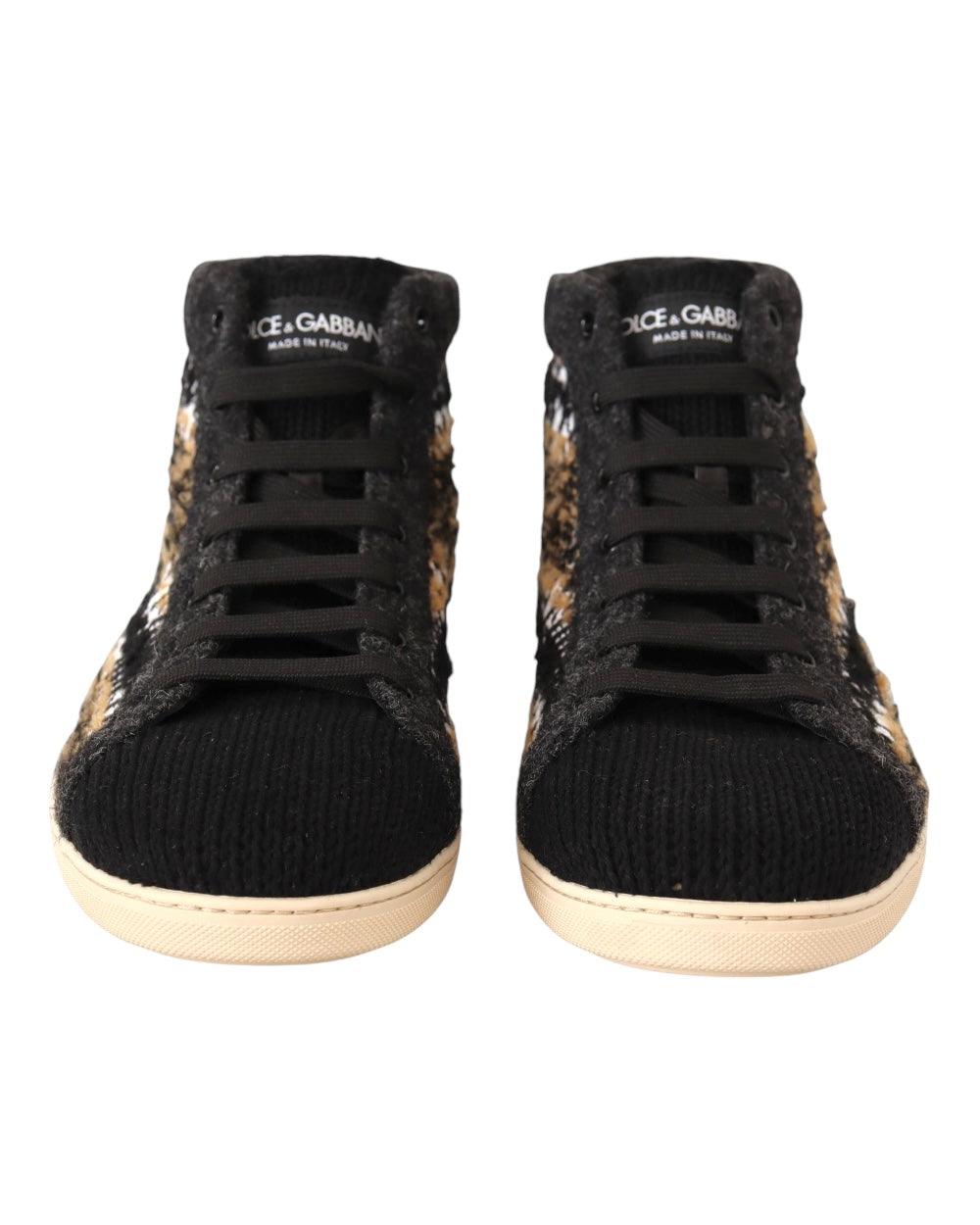 Dolce & Gabbana Beig Bruin High Top Sneakers