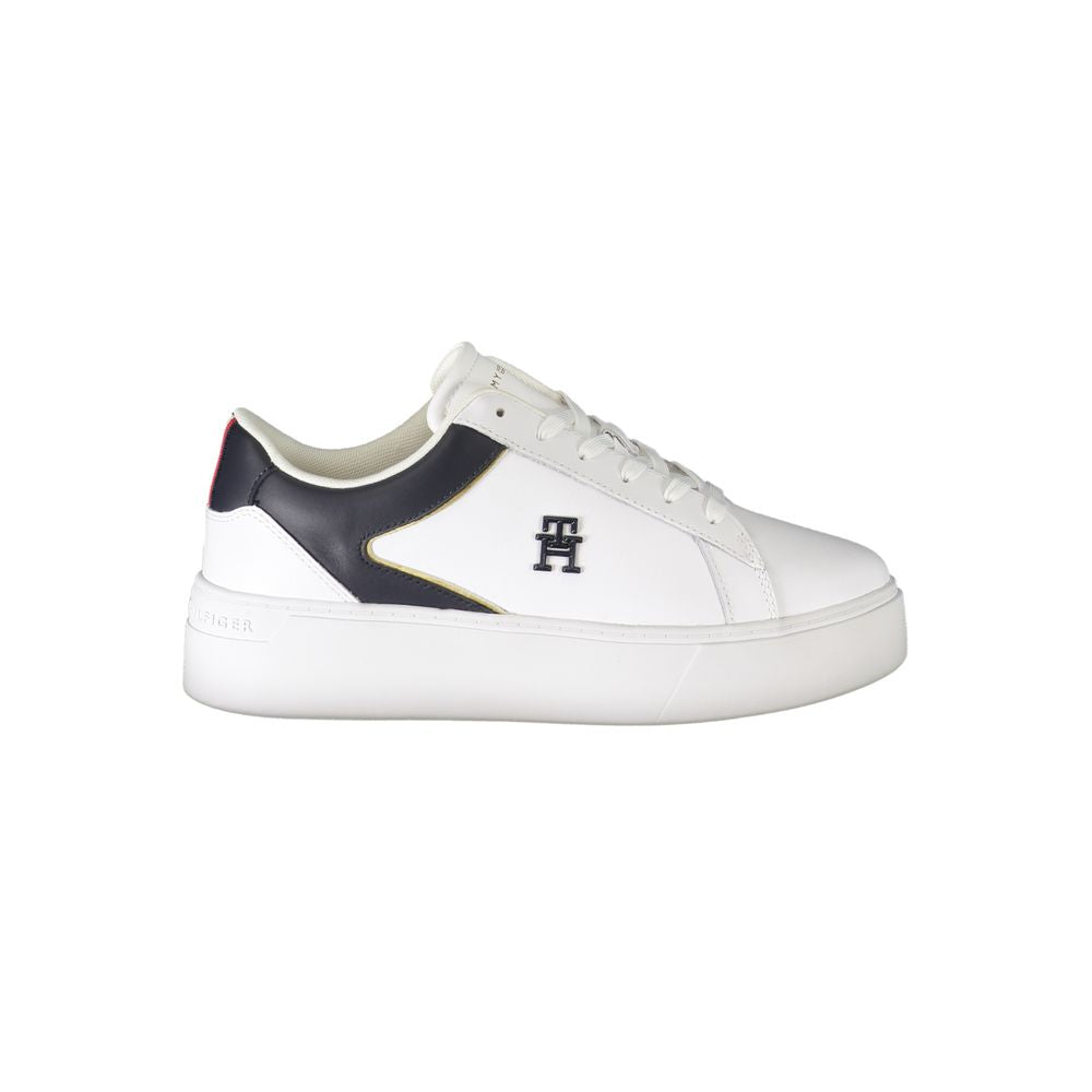 Tommy Hilfiger Wit Court Sneakers Met Leer