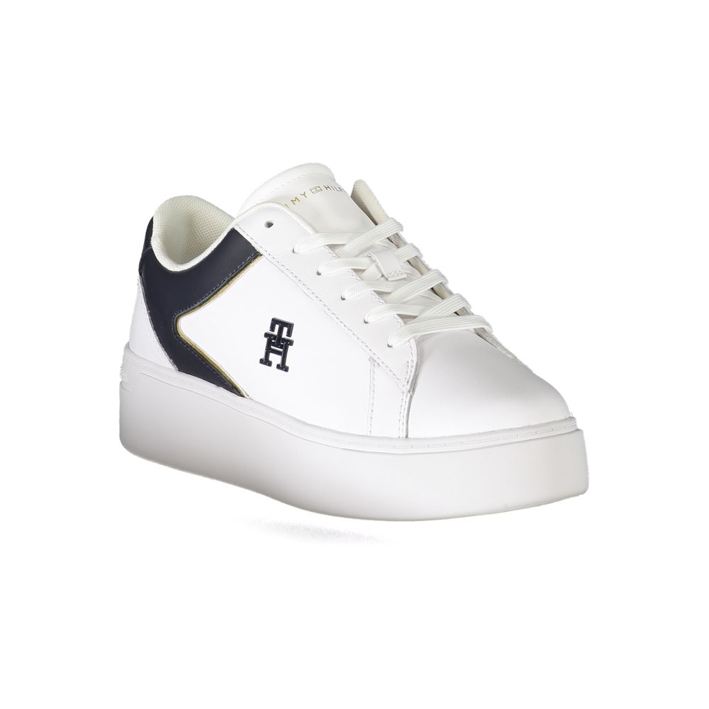 Tommy Hilfiger Wit Court Sneakers Met Leer