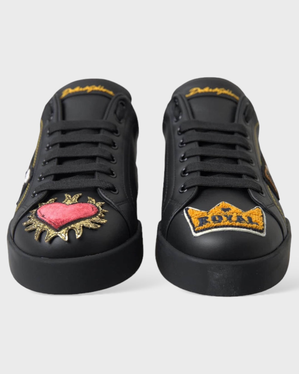 Dolce & Gabbana Zwart Leren "Prins" Sneakers