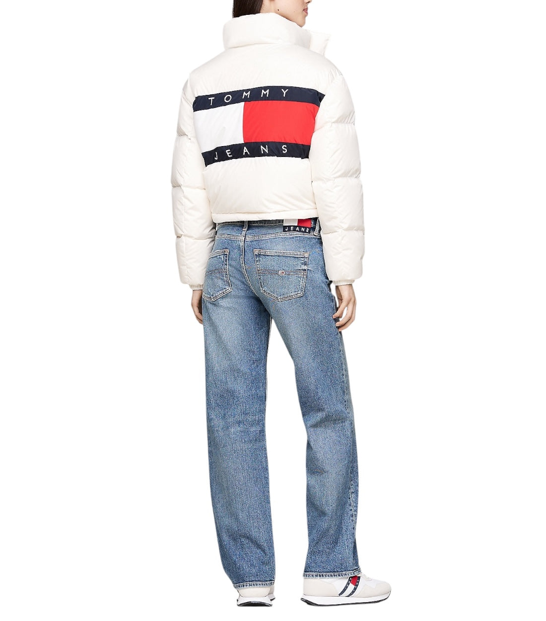 Tommy Hilfiger Wit Alaska Pufferjack Met Logo Op De Achterkant