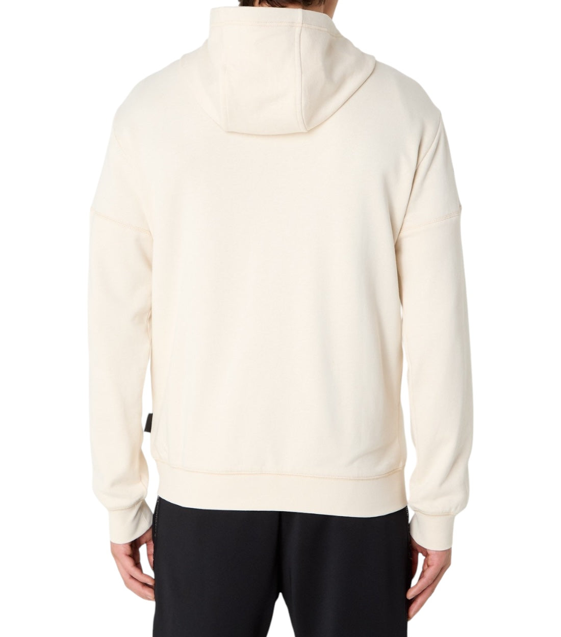 Ea7 Beige Logo Series Zipped Hoodie