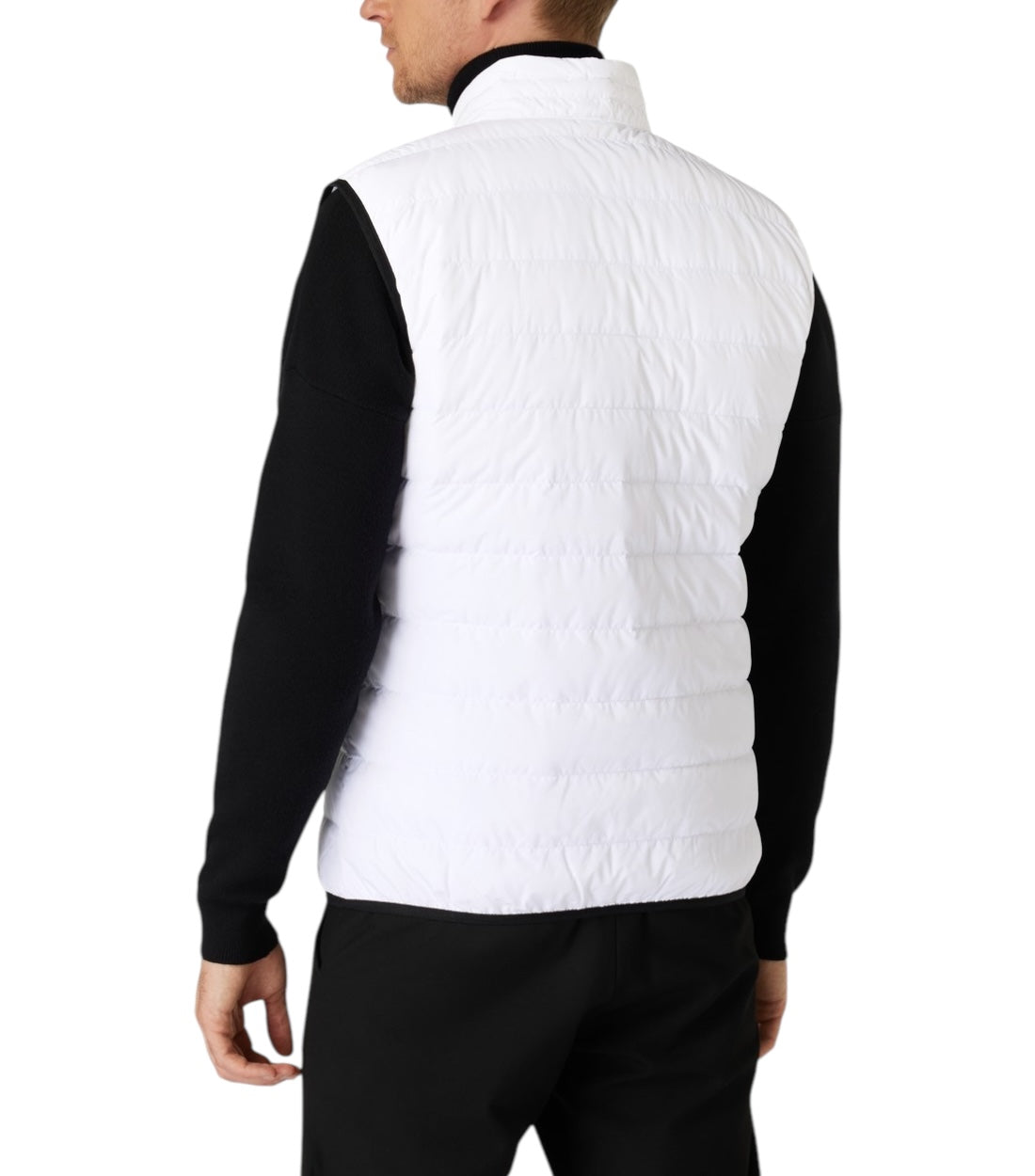 Ea7 Wit Bodywarmer Met Opstaande Kraag