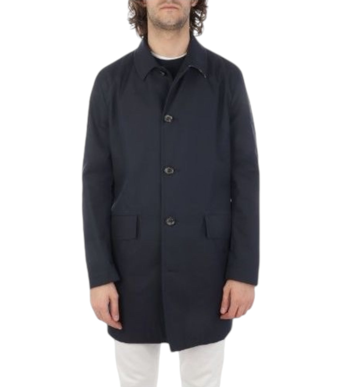 Aquascutum Blauw Katoenen Waterdichte Jas