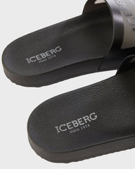 Iceberg | Zwart Slippers Met Logo
