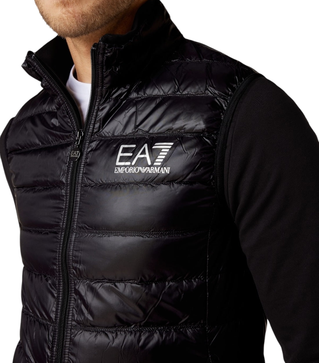 Ea7 Zwart Bodywarmer Met Labelprint