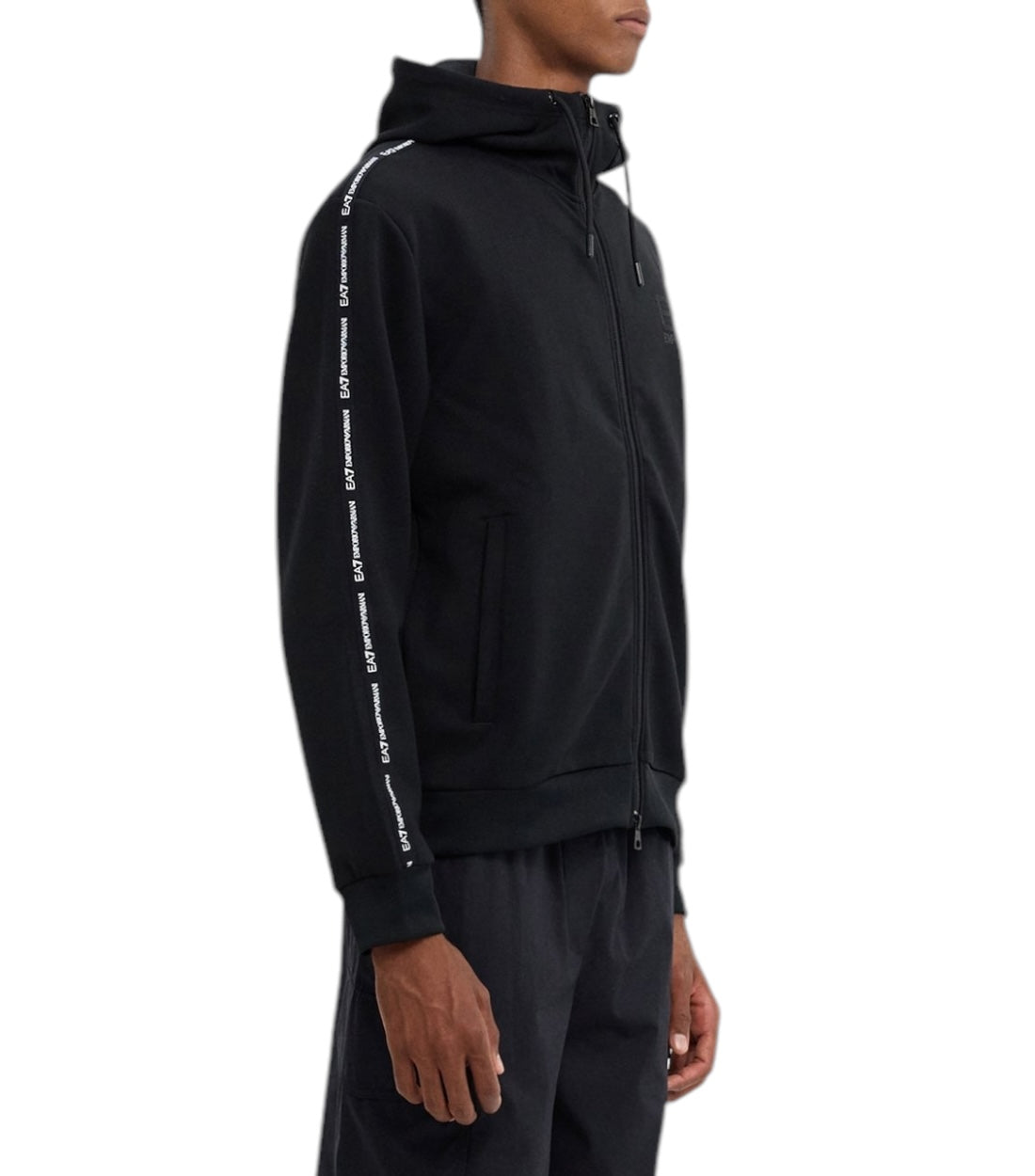 Ea7 Zwart FELPA Zipped Hoodie