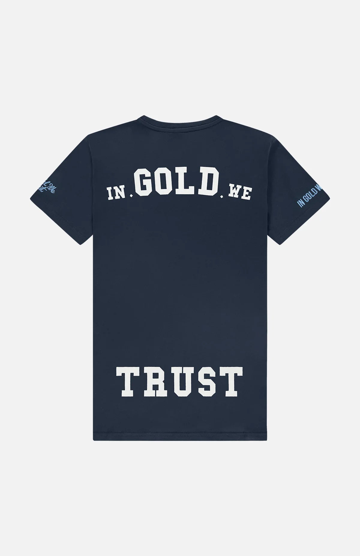 In Gold We Trust The Pusha T-shirt Blauw